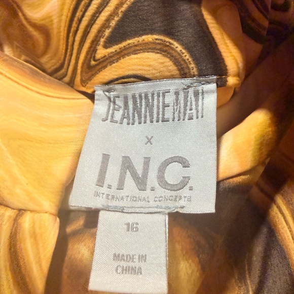 INC International Concepts Gold and Brown Flare Pants - Picture 2 of 2